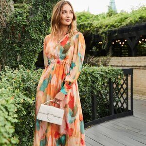 NWT Edwina Dress Botanic Garden Painted Spots Long Sleeves